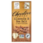 черный шоколад с миндалем и морской солью, 55% какао, 90 г (3,2 унции) — Chocolove