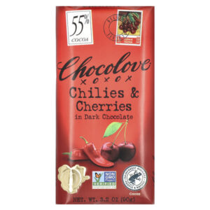Чили и вишня в темном шоколаде, 55% какао, 90 г (3,2 унции) — Chocolove
