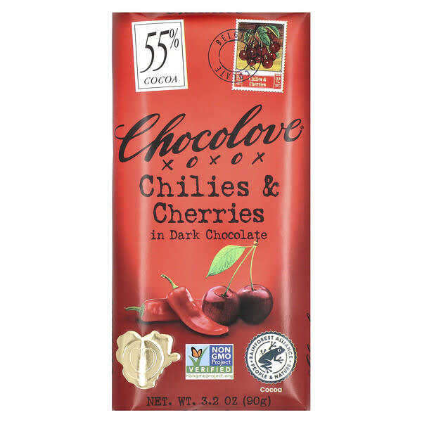 lov00158_v_14.jpg Чили и вишня в темном шоколаде, 55% какао, 90 г (3,2 унции) — Chocolove