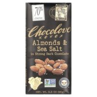черный шоколад с миндалем и морской солью, 70% какао, 90 г (3,2 унции) — Chocolove