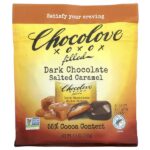 С начинкой, темный шоколад, соленая карамель, 55% какао, 100 г (3,5 унции) — Chocolove