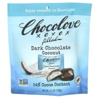 темный шоколад с начинкой, с кокосом, 54% какао, 100 г (3,5 унции) — Chocolove