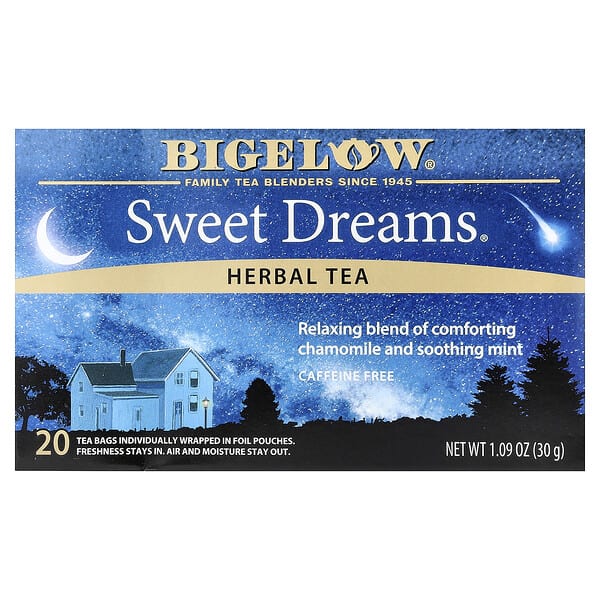 low00086_v_36.jpg Herbal Tea, Sweet Dreams®, без кофеина, 20 чайных пакетиков, 30 г (1,09 унции) — Bigelow