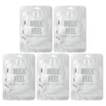 Milk Feel, отшелушивающие и очищающие салфетки, 5 салфеток по 7 г (0,24 унции) — Lapcos