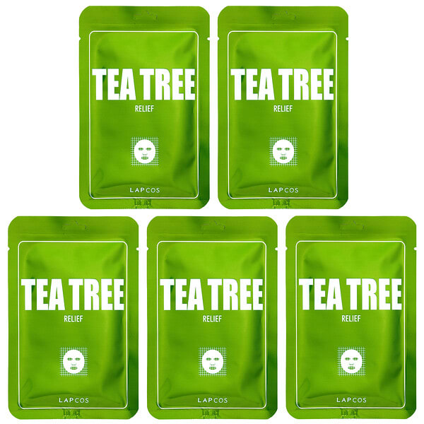 lpc02460_v_12.jpg Набор тканевых масок Tea Tree Relief, 5 шт., По 25 мл (0,84 жидк. унц.) — Lapcos