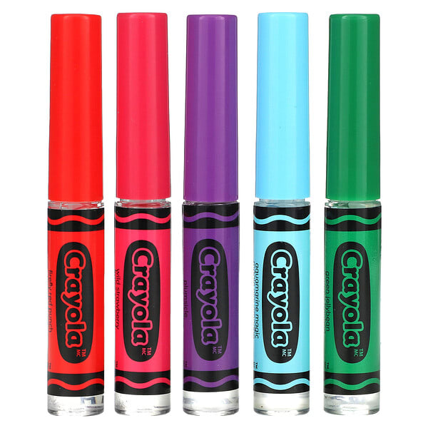 lps10395_v_8.jpg Crayola, жидкий блеск для губ, набор разных вкусов, 5 шт., 14 мл (0,45 жидк. унции) — Lip Smacker