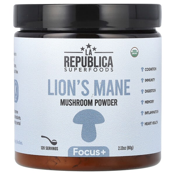 lre76608_v_8.jpg Superfoods, ежовик гребенчатый, грибной порошок, 60 г (2,12 унции) — La Republica