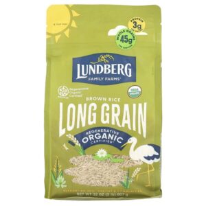 Органический коричневый рис, длиннозерный, 907 г (32 унции) — Lundberg