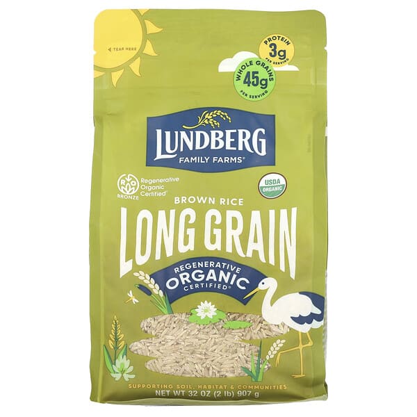 lrg19764_v_43.jpg Органический коричневый рис, длиннозерный, 907 г (32 унции) — Lundberg