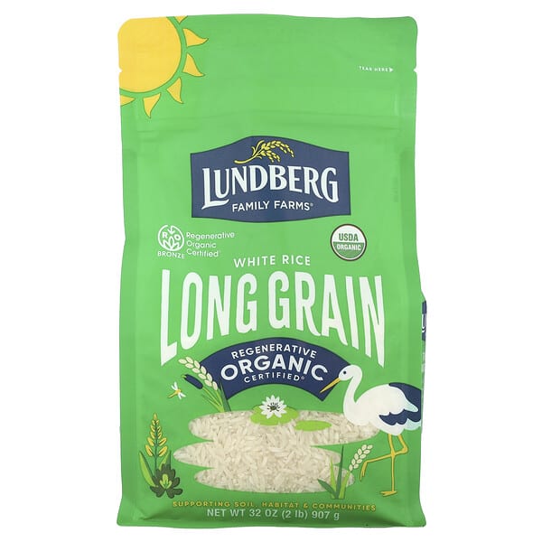 lrg19774_v_41.jpg Органический белый длиннозерный рис, 907 г (2 фунта) — Lundberg
