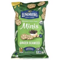 Organic Rice Cake Minis, морские водоросли с имбирем, 142 г (5 унций) — Lundberg