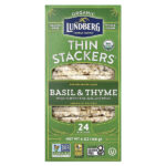 Organic Thin Stackers, воздушные зерновые пироги, базилик и чабрец, слабосоленые, 24 рисовых пирога, 168 г (6 унций) — Lundberg