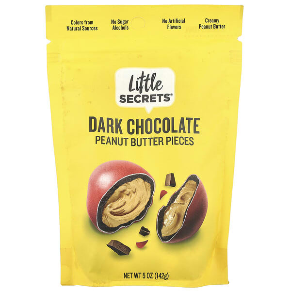 lsc00516_v_8.jpg Little Secrets, Кусочки арахисовой пасты, темный шоколад, 142 г (5 унций)