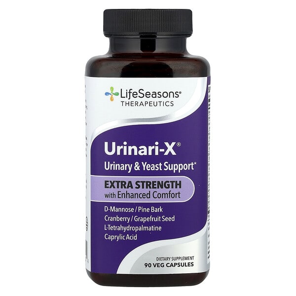 lse44215_v_8.jpg Therapeutics, Urinari-X® для поддержки мочевыводящих путей и дрожжевого грибка, 90 растительных капсул — LifeSeasons