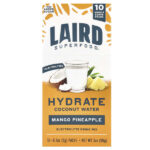 Hydrate Coconut Water, смесь для приготовления электролитного напитка, манго и ананас, 10 порционных пакетиков по 9 г (0,3 унции) — Laird Superfood