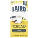 Hydrate Coconut Water, смесь для приготовления электролитов, лимон, 10 пакетиков по 9 г (0,3 унции) — Laird Superfood