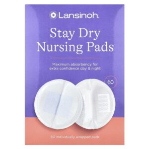 Прокладки для кормления Stay Dry, 60 прокладок в индивидуальной упаковке — Lansinoh