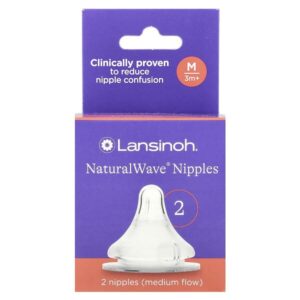 NaturalWave®, соски от 3 месяцев, средний поток, 2 соски — Lansinoh