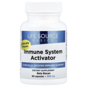 Life Source Basics (WGP Beta Glucan), Активатор иммунной системы, 500 мг, 60 капсул
