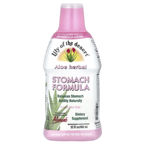 ltd40032_v_28.jpg Aloe Herbal, средство для желудка, свежая мята, 960 мл (32 жидк. унц.) — Lily of the Desert