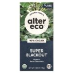 органический темный шоколад, суперчерный, 90% какао, 75 г (2,65 унции) — Alter Eco