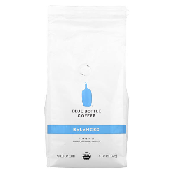 lue03336_v_8.jpg Blue Bottle Coffee, кофе, цельные зерна, сбалансированный вкус, 340 г (12 унций)