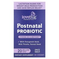послеродовой пробиотик, 20 млрд КОЕ, 30 капсул — LoveBug Probiotics