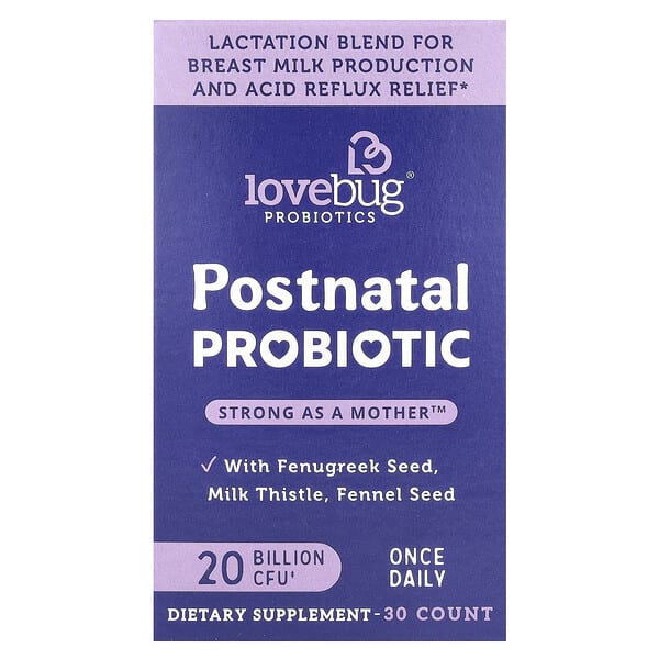 lvb00016_v_44.jpg послеродовой пробиотик, 20 млрд КОЕ, 30 капсул — LoveBug Probiotics