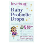 пробиотик в каплях для детей, с витамином D, 10 мл (0,34 жидк. унции) — LoveBug Probiotics