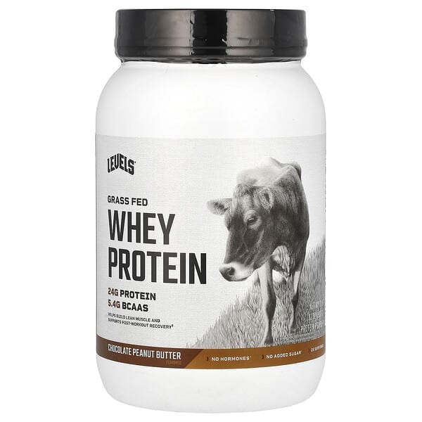 lvl00743_v_8.jpg Порошок сывороточного протеина Grass Fed, шоколад и арахисовая паста, 907 г (2 фунта) — Levels