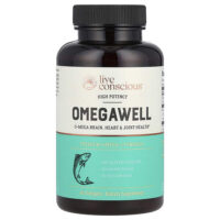 OmegaWell, премиальная формула с омега-3, высокая эффективность, 60 капсул (1000 мг в каждой капсуле) — Live Conscious