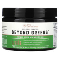 Beyond Greens, смесь для энергии, детоксикации и иммунитета, легкий матча, 115 г (0,25 фунта) — Live Conscious