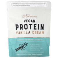 Vegan Protein, Vanilla Dream, 520 г (1,15 фунта) — Live Conscious