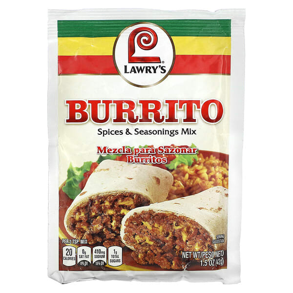 lwr22100_v_2.jpg смесь специй и приправ, со вкусом буррито, 42 г (1,5 унции) — Lawry's