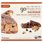 MacroBar®, Smooth Santury, двойные шоколадные чипсы с арахисовой пастой, 4 батончика по 65 г (2,3 унции) — GoMacro