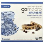 MacroBar®, забота о сердце, овсянка и шоколадная крошка, 4 батончика по 65 г (2,3 унции) — GoMacro