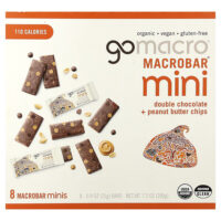 MacroBar® мини, двойной шоколад и чипсы с арахисовой пастой, 8 батончиков по 25 г (0,9 унции) — GoMacro