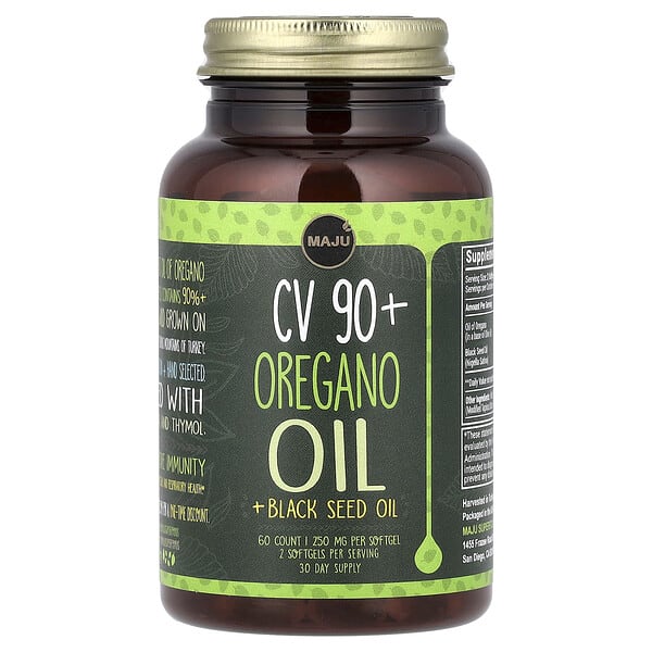 maj00845_v_8.jpg CV 90+, масло орегано и масло черного тмина, 60 капсул — Maju Superfoods