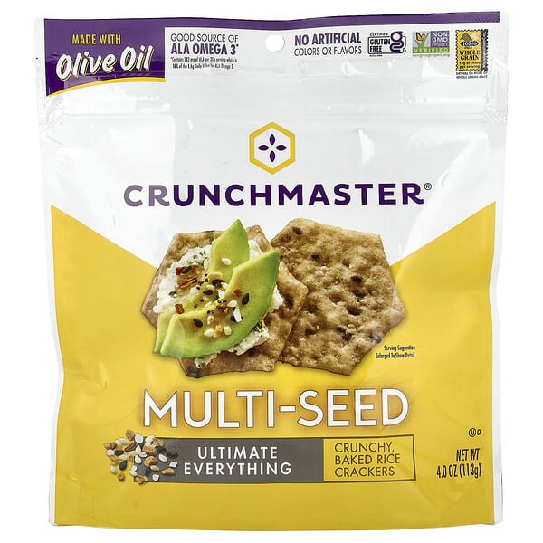mas00201_v_6.jpg Multi-Seed, хрустящие рисовые крекеры, Ultimate Everything, 113 г (4 унции) — Crunchmaster