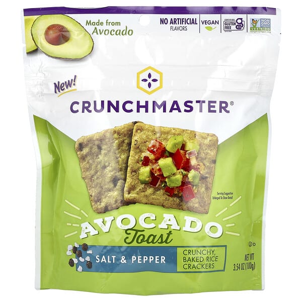 mas00242_v_2.jpg Avocado Toast, хрустящие рисовые крекеры, соль и перец, 100 г (3,54 унции) — Crunchmaster