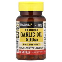 Чесночное масло без запаха, 500 мг, 100 мягких таблеток — Mason Natural