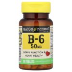 витамин B6, 50 мг, 100 таблеток — Mason Natural