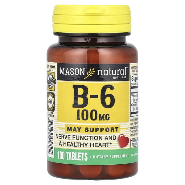 mav05711_v_24.jpg витамин B6, 100 таблеток — Mason Natural