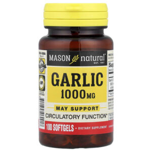 чеснок, 1000 мг, 100 капсул — Mason Natural
