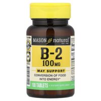 Витамин B2, 100 мг, 100 таблеток — Mason Natural