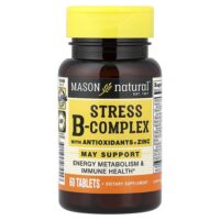 Stress B-Complex, витамины группы B с антиоксидантами и цинком, 60 таблеток — Mason Natural