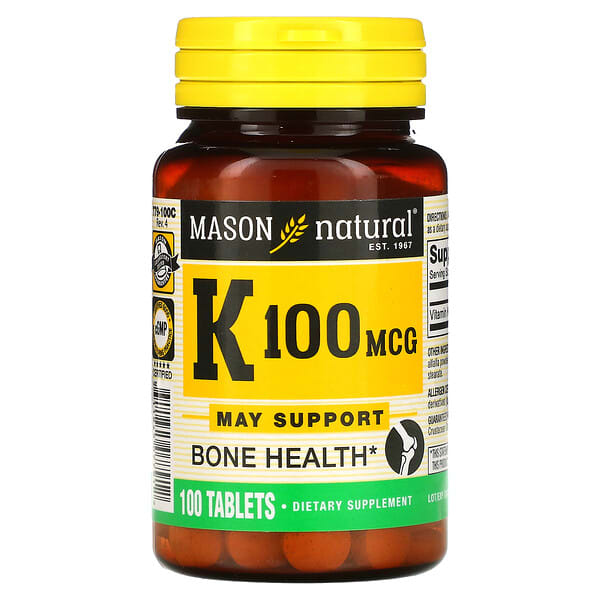 mav07791_v_34.jpg витамин К, 100 мкг, 100 таблеток — Mason Natural