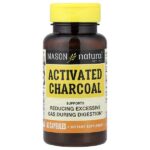 активированный уголь, 60 капсул (260 мг в 1 капсуле) — Mason Natural