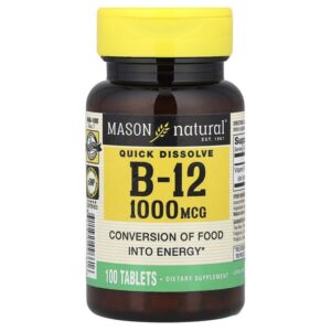 Quick Dissolve, витамин B12, 1000 мкг, 100 таблеток — Mason Natural