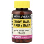 Тело, волосы, кожа и ногти, 60 капсул — Mason Natural
